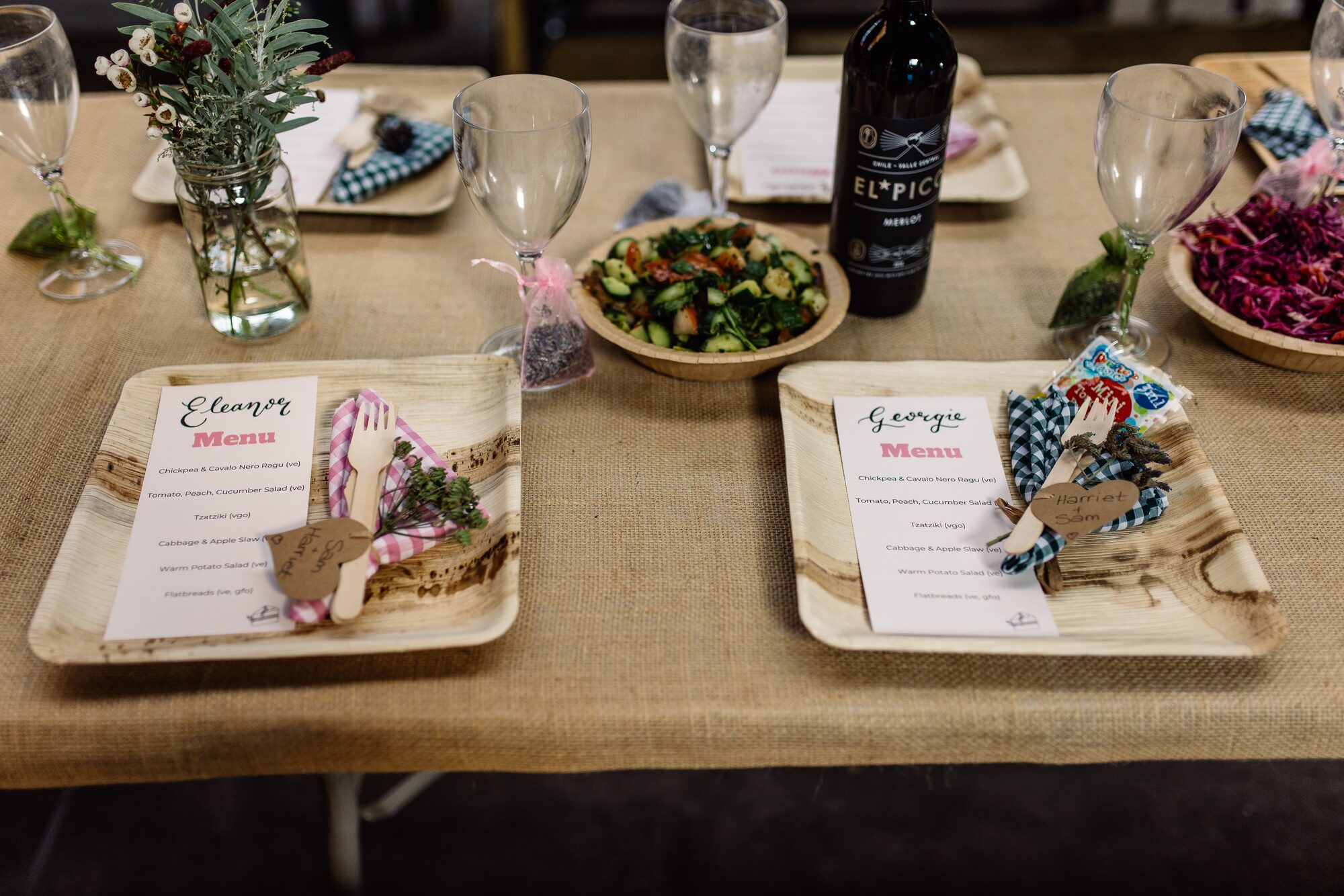 Wedding table setup at Printmakers